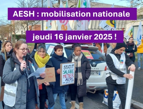 Journée nationale de mobilisation des AESH : Toutes et tous en action le 16 janvier !