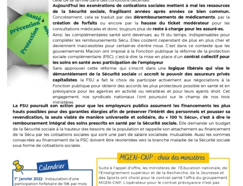Protection sociale complémentaire : le 4 pages de la FSU pour l’Éducation, le Sport et la Recherche